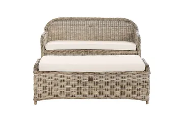 2.5-sitssoffa med fotpall Beliani Susua Nature||Cream white - Møbler - Sofaer - Sofagrupper