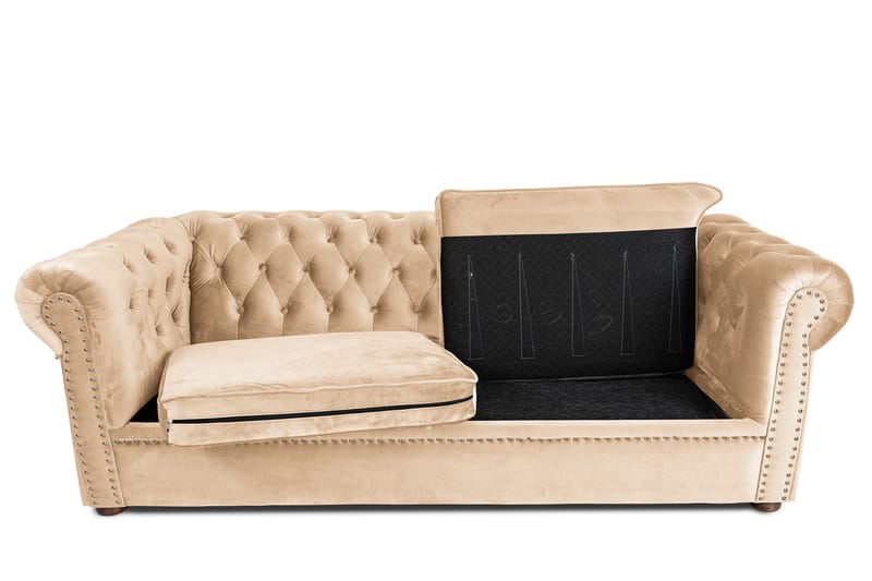 3-seat Extendable Sofa Chesterfield - Sovesofaer - 3 seters sovesofa