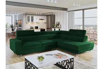 3-seters Hjørnesovesofa - Grønn - Møbler - Sofaer - Sovesofaer