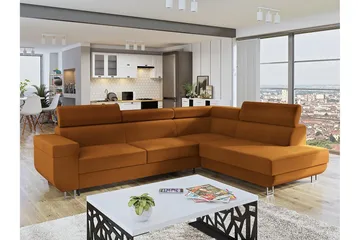 3-seters Hjørnesovesofa - Orange - Møbler - Sofaer - Sovesofaer
