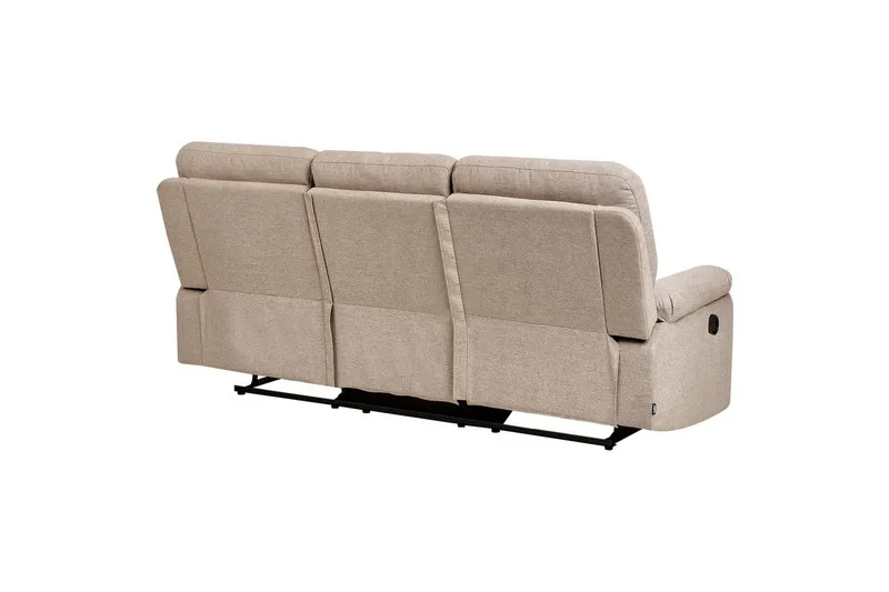 3-seters reclinersofa manuell Bergen Beige, svart - Beige, svart - Møbler - Sofaer - Sofa 3 seter