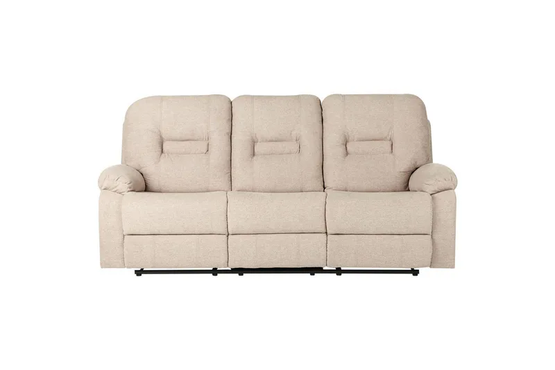 3-seters reclinersofa manuell Bergen Beige, svart - Beige, svart - Møbler - Sofaer - Sofa 3 seter