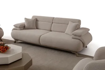 3-seters sofa Atelier Del Sofa Bonjo Silver (246 x 81 x 97 cm) Beige - Beige - Møbler - Sofaer - Sofa 3 seter