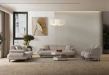 3-seters sofa Atelier Del Sofa Bonjo Silver (246 x 81 x 97 cm) Beige - Beige - Møbler - Sofaer - Sofa 3 seter