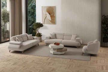 3-seters sofa Atelier Del Sofa Bonjo Silver (246 x 81 x 97 cm) Beige - Beige - Møbler - Sofaer - Sofa 3 seter