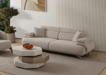 3-seters sofa Atelier Del Sofa Bonjo Silver (246 x 81 x 97 cm) Beige - Beige - Møbler - Sofaer - Sofa 3 seter