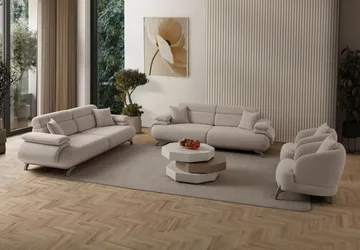 3-seters sofa Atelier Del Sofa Bonjo Silver (246 x 81 x 97 cm) Beige - Beige - Møbler - Sofaer - Sofa 3 seter