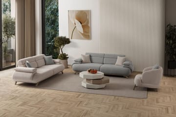 3-seters sofa Atelier Del Sofa Bonjo Silver (246 x 81 x 97 cm) Grå - Grå - Møbler - Sofaer - Sofa 3 seter
