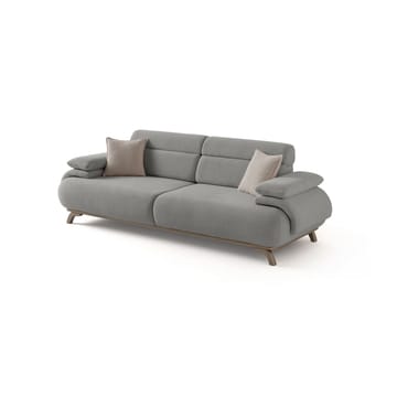 3-seters sofa Atelier Del Sofa Bonjo Silver (246 x 81 x 97 cm) Grå - Grå - Møbler - Sofaer - Sofa 3 seter