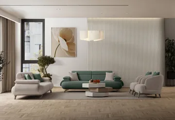 3-seters sofa Atelier Del Sofa Bonjo Silver (246 x 81 x 97 cm) Grønn - Grønn - Møbler - Sofaer - Sofa 3 seter