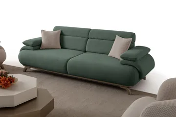 3-seters sofa Atelier Del Sofa Bonjo Silver (246 x 81 x 97 cm) Grønn - Grønn - Møbler - Sofaer - Sofa 3 seter