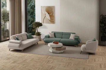 3-seters sofa Atelier Del Sofa Bonjo Silver (246 x 81 x 97 cm) Grønn - Grønn - Møbler - Sofaer - Sofa 3 seter