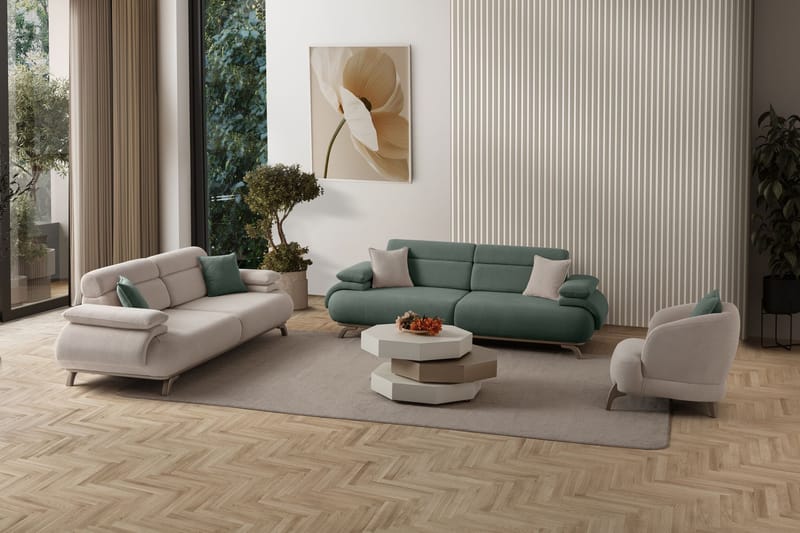 3-seters sofa Atelier Del Sofa Bonjo Silver (246 x 81 x 97 cm) Grønn - Grønn - Møbler - Sofaer - Sofa 3 seter