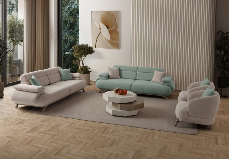 3-seters sofa Atelier Del Sofa Bonjo Silver (246 x 81 x 97 cm) Sea Green - Sjøgrønn - Møbler - Sofaer - Sofa 3 seter
