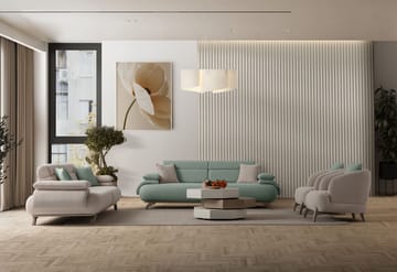 3-seters sofa Atelier Del Sofa Bonjo Silver (246 x 81 x 97 cm) Sea Green - Sjøgrønn - Møbler - Sofaer - Sofa 3 seter