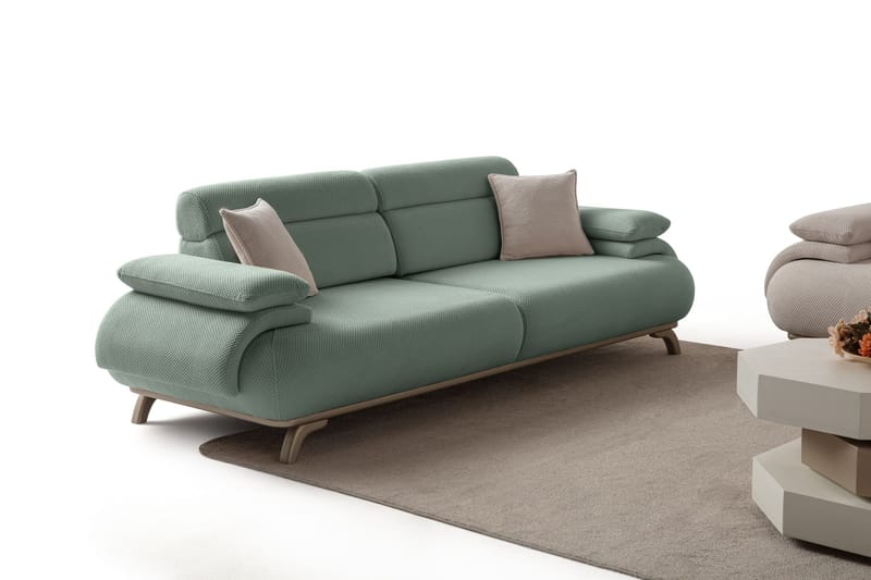 3-seters sofa Atelier Del Sofa Bonjo Silver (246 x 81 x 97 cm) Sea Green - Sjøgrønn - Møbler - Sofaer - Sofa 3 seter