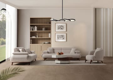 3-seters sofa Atelier Del Sofa Bonjo Walnut (246 x 81 x 97 cm) Beige - Beige - Møbler - Sofaer - Sofa 3 seter