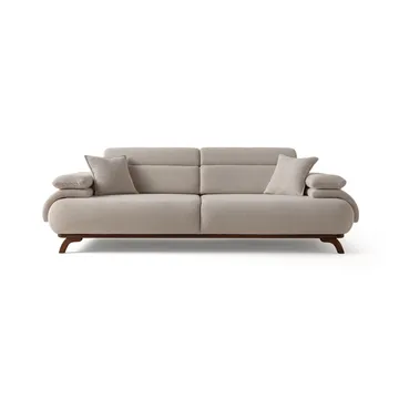 3-seters sofa Atelier Del Sofa Bonjo Walnut (246 x 81 x 97 cm) Beige - Beige - Møbler - Sofaer - Sofa 3 seter