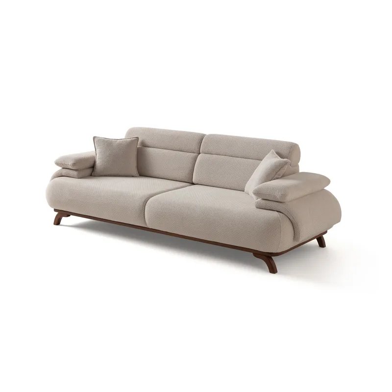 3-seters sofa Atelier Del Sofa Bonjo Walnut (246 x 81 x 97 cm) Beige, Beige
