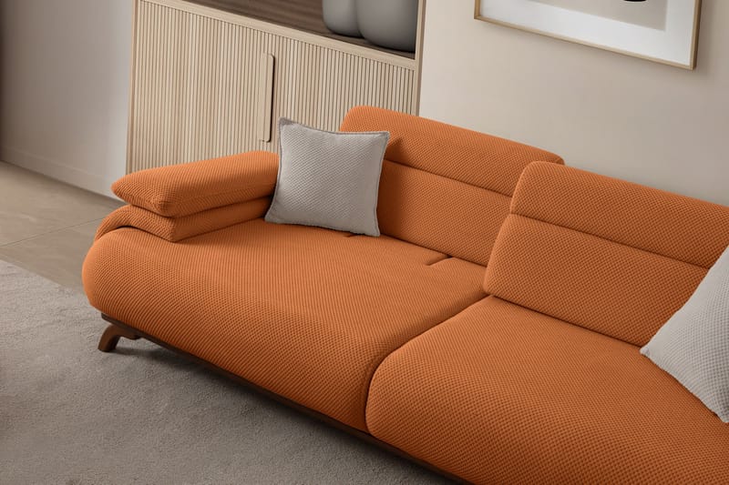 3-seters sofa Atelier Del Sofa Bonjo Walnut (246 x 81 x 97 cm) Tile Red - Teglsteinrød - Møbler - Sofaer - Sofa 3 seter