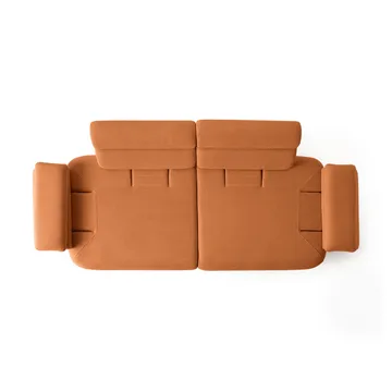 3-seters sofa Atelier Del Sofa Bonjo Walnut (246 x 81 x 97 cm) Tile Red - Teglsteinrød - Møbler - Sofaer - Sofa 3 seter