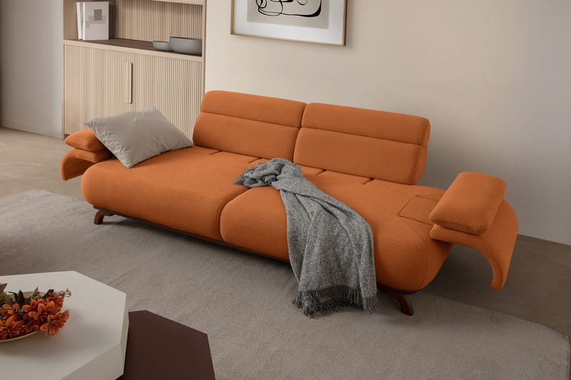 3-seters sofa Atelier Del Sofa Bonjo Walnut (246 x 81 x 97 cm) Tile Red - Teglsteinrød - Møbler - Sofaer - Sofa 3 seter