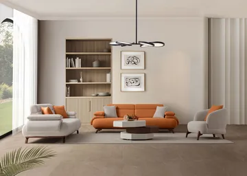 3-seters sofa Atelier Del Sofa Bonjo Walnut (246 x 81 x 97 cm) Tile Red - Teglsteinrød - Møbler - Sofaer - Sofa 3 seter
