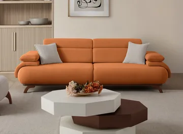 3-seters sofa Atelier Del Sofa Bonjo Walnut (246 x 81 x 97 cm) Tile Red - Teglsteinrød - Møbler - Sofaer - Sofa 3 seter
