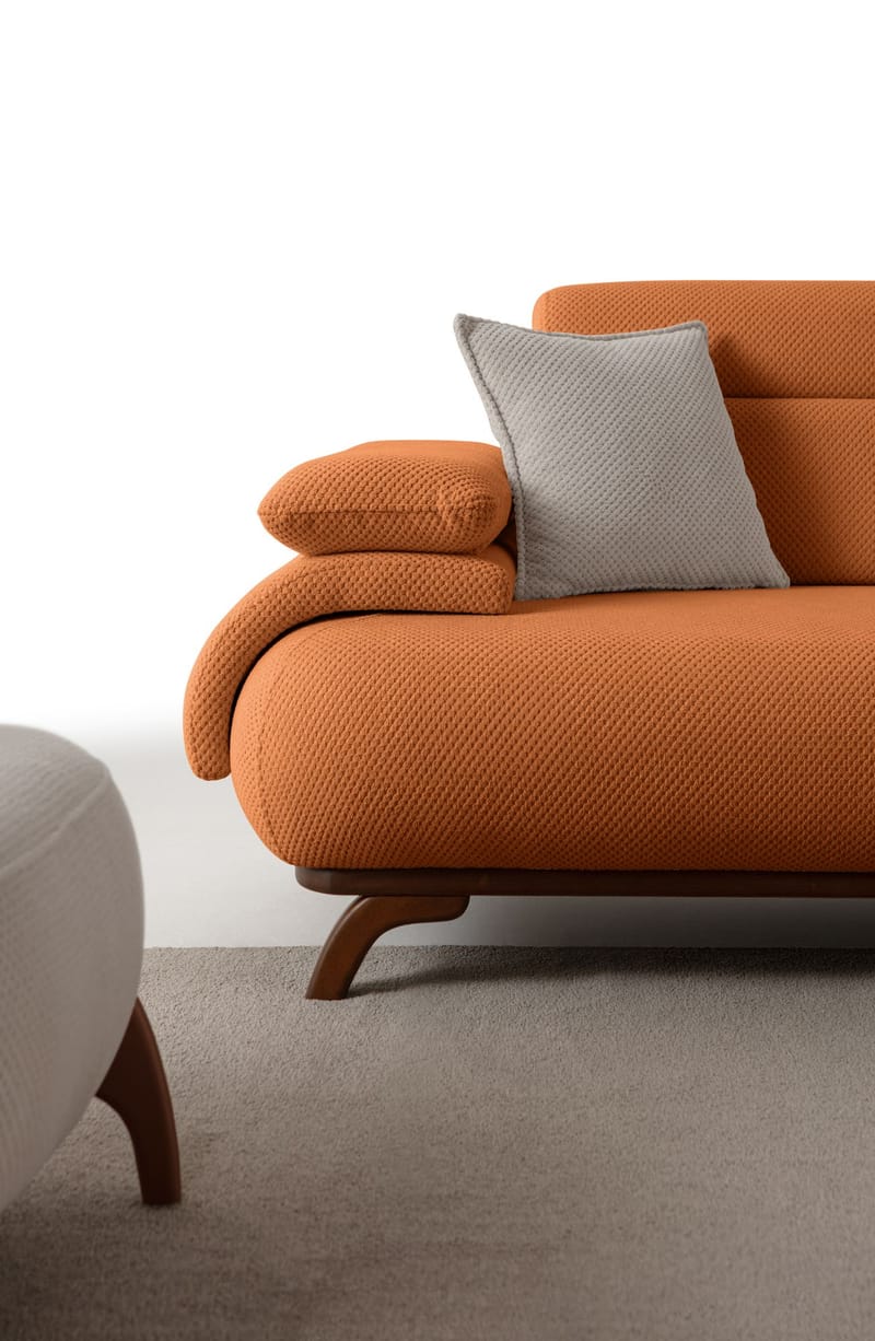 3-seters sofa Atelier Del Sofa Bonjo Walnut (246 x 81 x 97 cm) Tile Red - Teglsteinrød - Møbler - Sofaer - Sofa 3 seter
