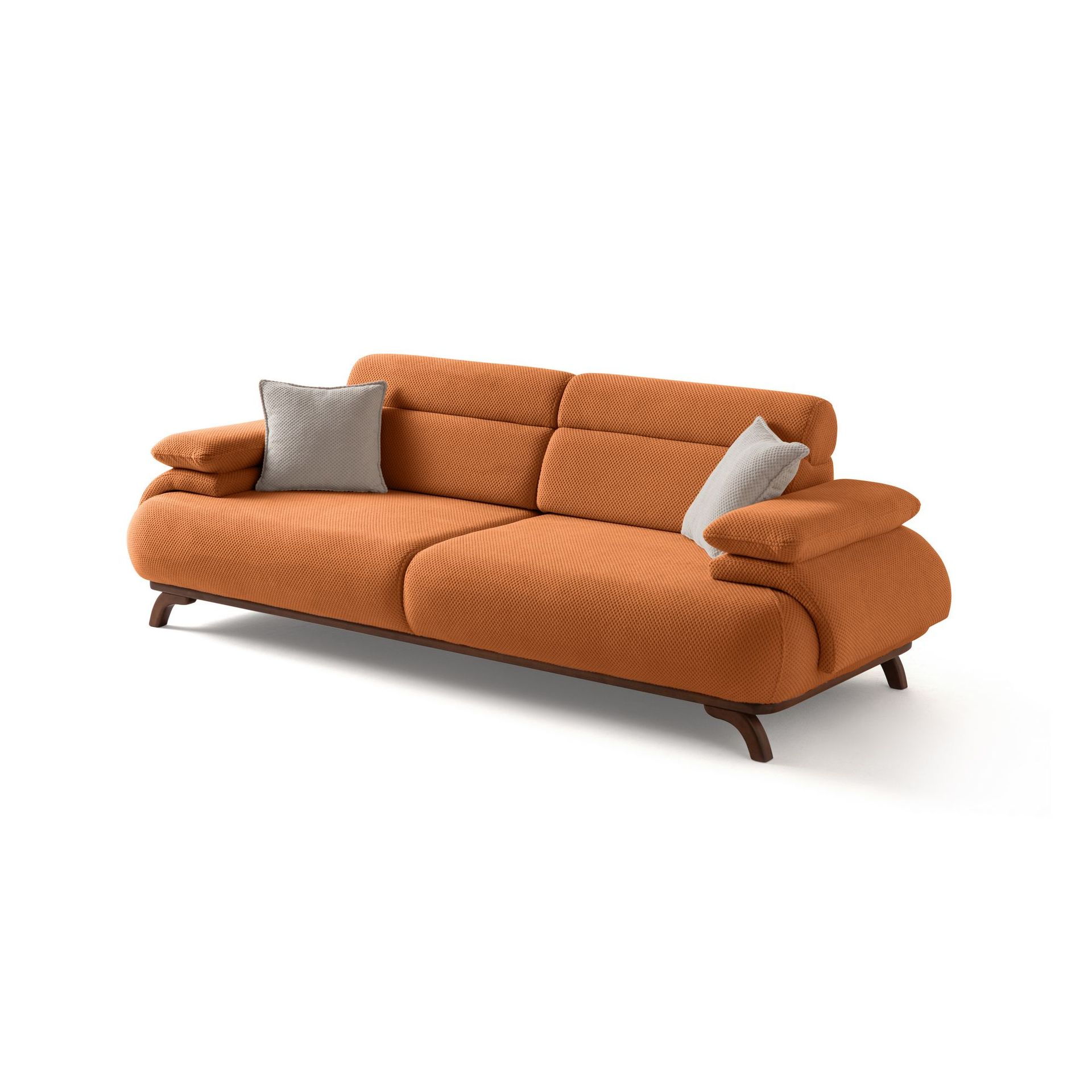 3-seters sofa Atelier Del Sofa Bonjo Walnut (246 x 81 x 97 cm) Tile Red - Teglsteinrød