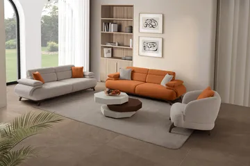3-seters sofa Atelier Del Sofa Bonjo Walnut (246 x 81 x 97 cm) Tile Red - Teglsteinrød - Møbler - Sofaer - Sofa 3 seter