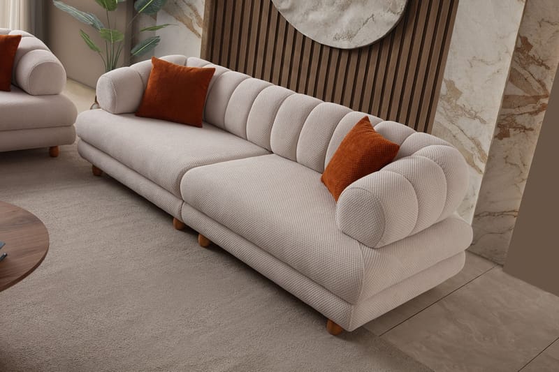 3-seters sofa Atelier Del Sofa Gloria (240 x 80 x 95 cm) Beige - Beige - Møbler - Sofaer - Sofa 3 seter