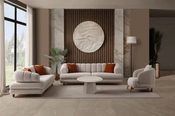 3-seters sofa Atelier Del Sofa Gloria (240 x 80 x 95 cm) Beige - Beige - Møbler - Sofaer - Sofa 3 seter