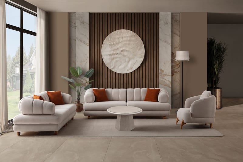 3-seters sofa Atelier Del Sofa Gloria (240 x 80 x 95 cm) Beige - Beige - Møbler - Sofaer - Sofa 3 seter