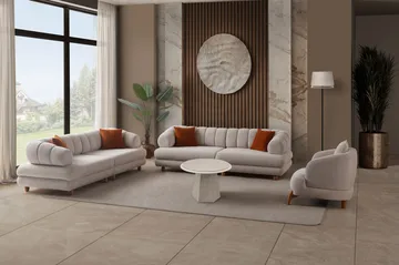 3-seters sofa Atelier Del Sofa Gloria (240 x 80 x 95 cm) Beige - Beige - Møbler - Sofaer - Sofa 3 seter