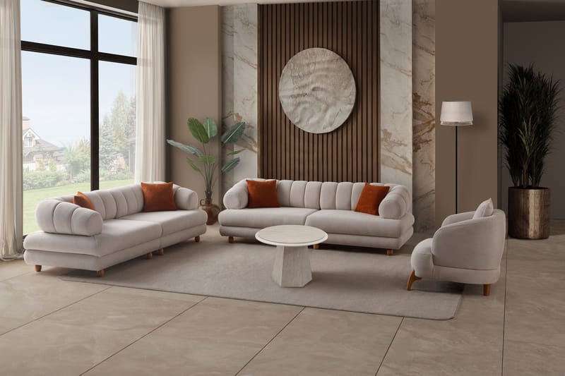 3-seters sofa Atelier Del Sofa Gloria (240 x 80 x 95 cm) Beige - Beige - Møbler - Sofaer - Sofa 3 seter