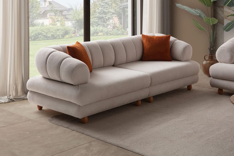 3-seters sofa Atelier Del Sofa Gloria (240 x 80 x 95 cm) Beige - Beige - Møbler - Sofaer - Sofa 3 seter
