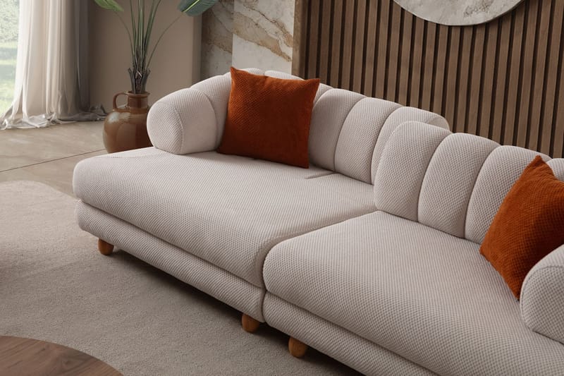 3-seters sofa Atelier Del Sofa Gloria (240 x 80 x 95 cm) Beige - Beige - Møbler - Sofaer - Sofa 3 seter