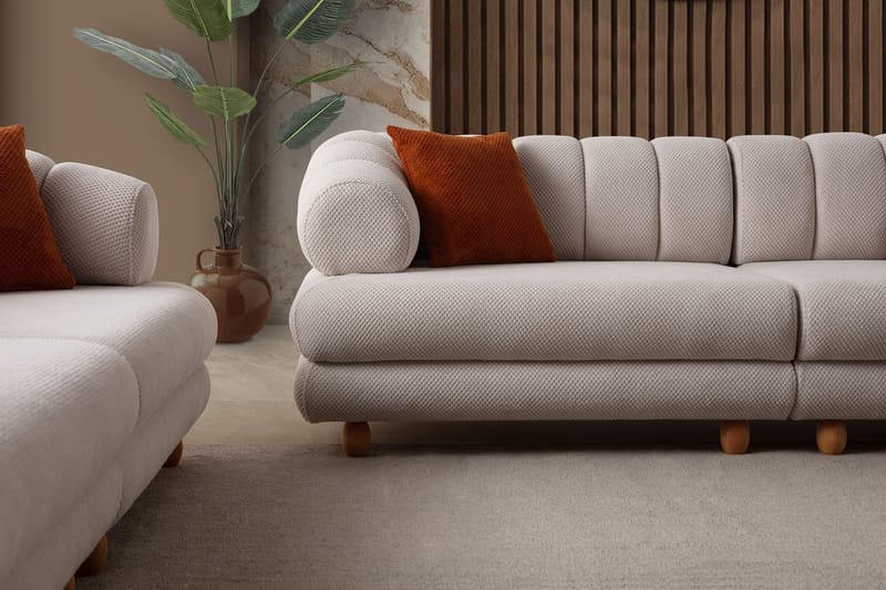 3-seters sofa Atelier Del Sofa Gloria (240 x 80 x 95 cm) Beige - Beige - Møbler - Sofaer - Sofa 3 seter