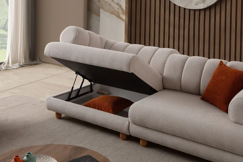 3-seters sofa Atelier Del Sofa Gloria (240 x 80 x 95 cm) Beige - Beige - Møbler - Sofaer - Sofa 3 seter