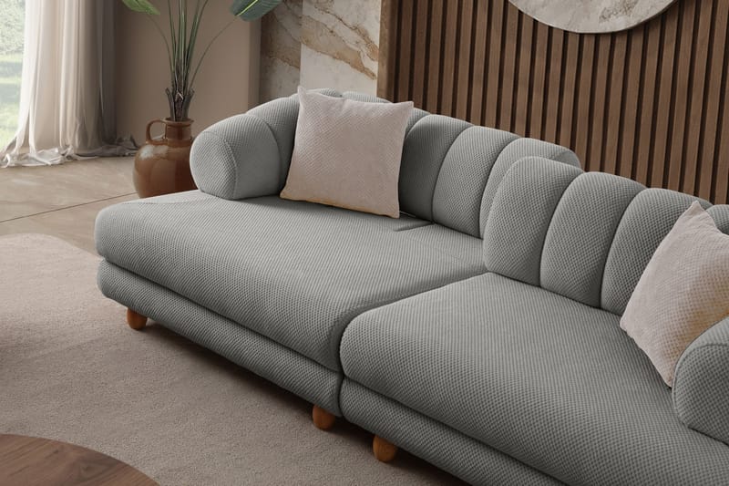 3-seters sofa Atelier Del Sofa Gloria (240 x 80 x 95 cm) Grå - Grå - Møbler - Sofaer - Sofa 3 seter