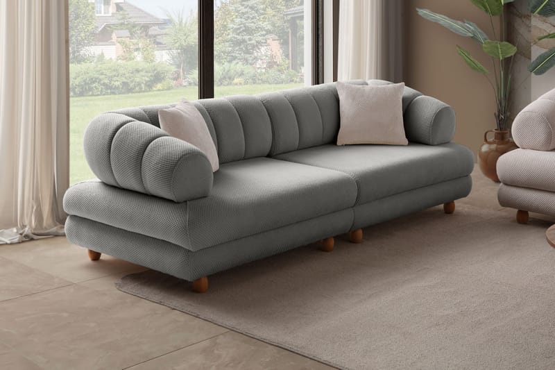 3-seters sofa Atelier Del Sofa Gloria (240 x 80 x 95 cm) Grå - Grå - Møbler - Sofaer - Sofa 3 seter