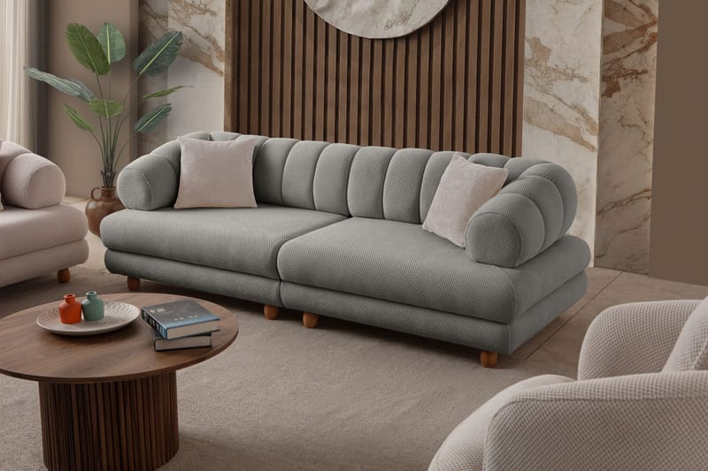 3-seters sofa Atelier Del Sofa Gloria (240 x 80 x 95 cm) Grå - Grå - Møbler - Sofaer - Sofa 3 seter