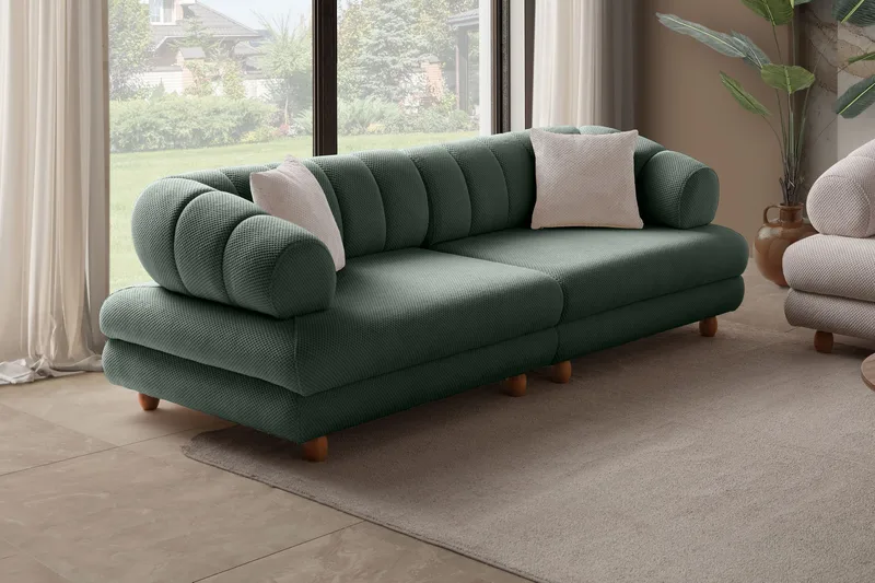 3-seters sofa Atelier Del Sofa Gloria (240 x 80 x 95 cm) Grønn - Grønn - Møbler - Sofaer - Sofa 3 seter