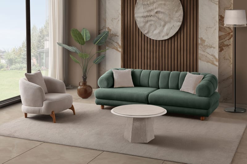 3-seters sofa Atelier Del Sofa Gloria (240 x 80 x 95 cm) Grønn - Grønn - Møbler - Sofaer - Sofa 3 seter