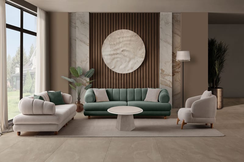 3-seters sofa Atelier Del Sofa Gloria (240 x 80 x 95 cm) Grønn - Grønn - Møbler - Sofaer - Sofa 3 seter