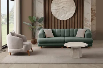 3-seters sofa Atelier Del Sofa Gloria (240 x 80 x 95 cm) Grønn - Grønn - Møbler - Sofaer - Sofa 3 seter