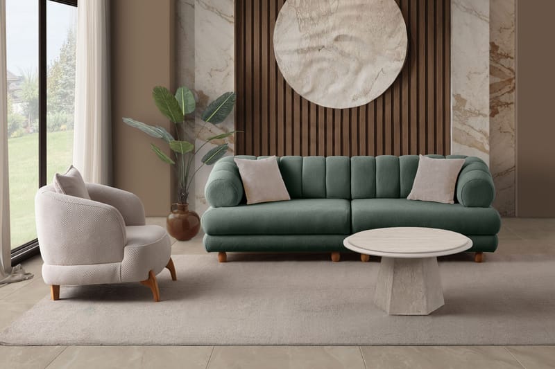 3-seters sofa Atelier Del Sofa Gloria (240 x 80 x 95 cm) Grønn - Grønn - Møbler - Sofaer - Sofa 3 seter