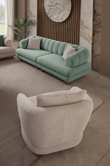 3-seters sofa Atelier Del Sofa Gloria (240 x 80 x 95 cm) Sea Green - Sea Green - Møbler - Sofaer - Sofa 3 seter