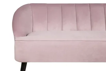 Alsvag 3-seter Kanalstoppet Fløyelssofa med Trebein - Rosa - Møbler - Sofaer - Sofa 3 seter
